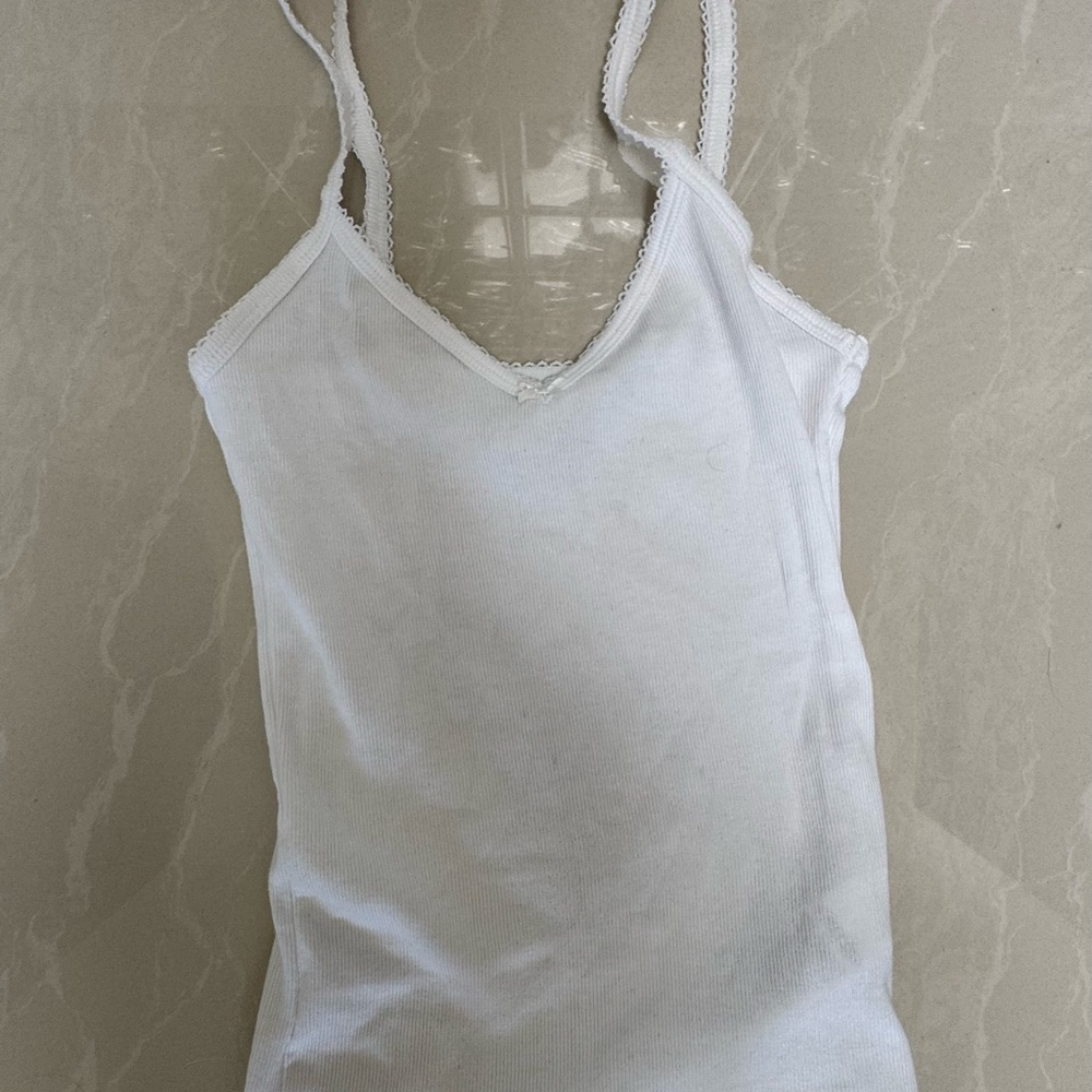 Aritzia White Lace Trim Camisole